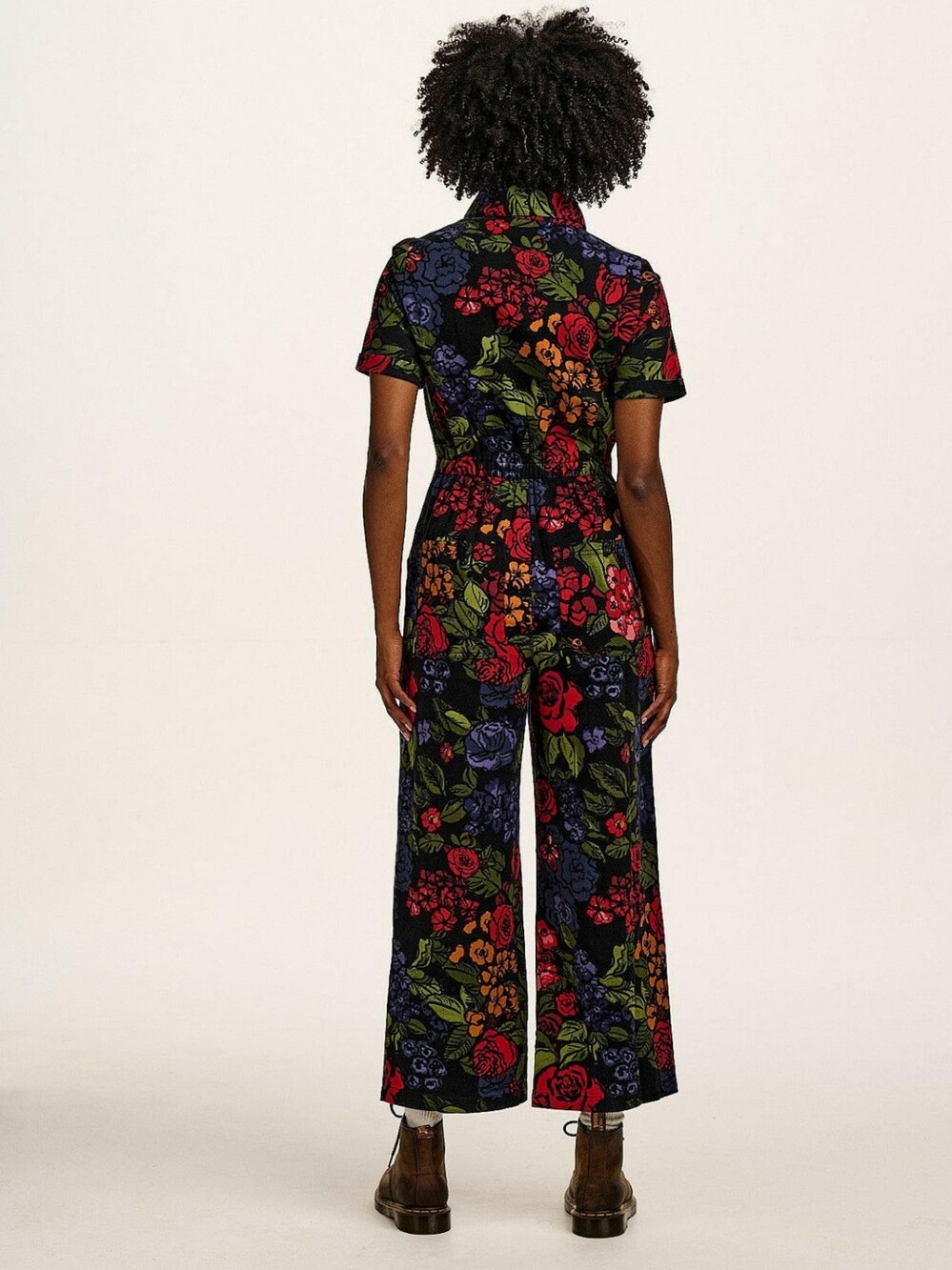 NWT Lucy And Yak Ragan Jumpsuit Maria Floral Print Size US 2 XS Organic Cotton - Picture 2 of 5